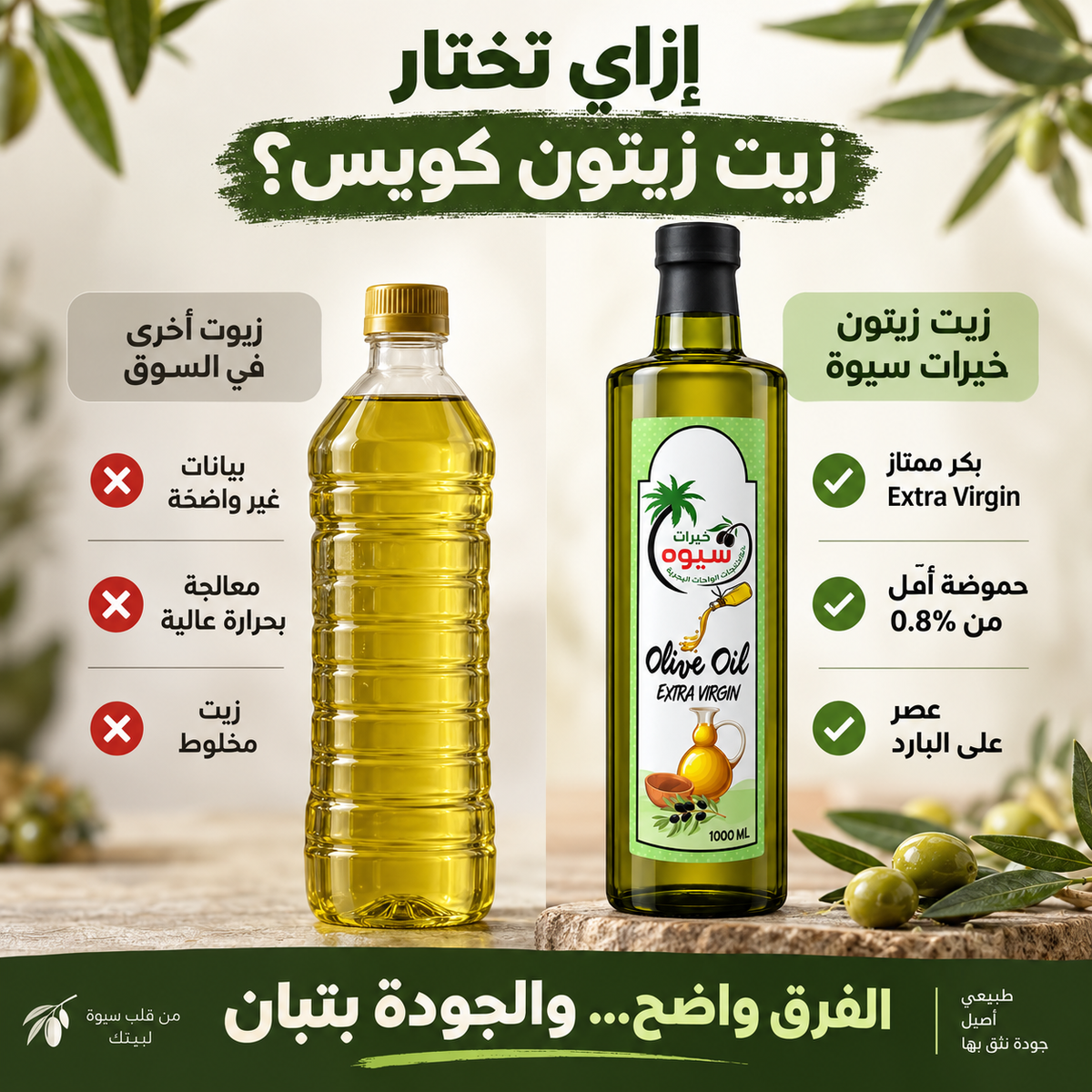 زيت زيتون بكر ممتاز — خيرات سيوة